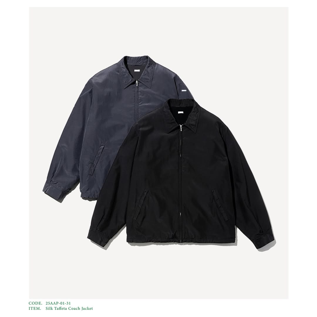 A.PRESSE 25AW Silk Taffeta Coach Jacket